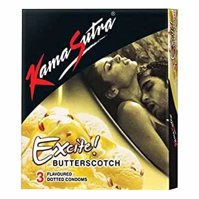 Kama Sutra Butterscotch Flavoured Dotted Condom (3 Pieces)