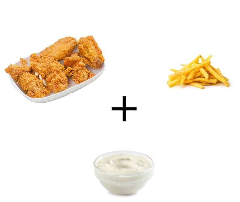 Chicken Burpy Meal (10 Chicken Fillet +French Fries +Dip)
