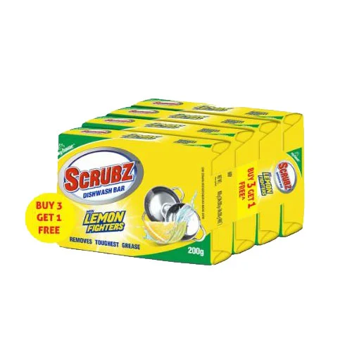 Scrubz Lemon Power Dishwash Bar 100g (Buy 3 Get 1 Free)